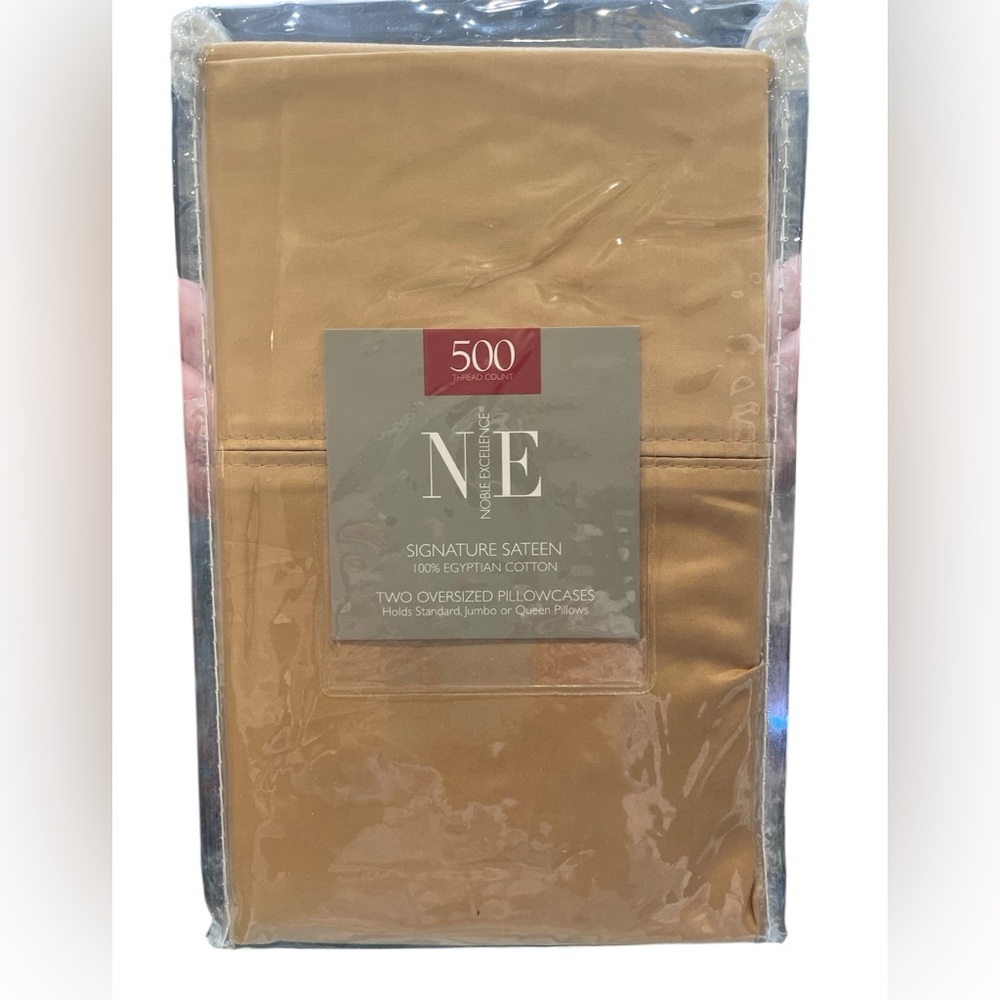 Noble Excellence Two Oversized Pillowcases 500 Thread Count.